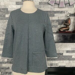 J. Jill Women's Blue/ Gray Sweater/Top Size M Petite 3/4 Sleeve